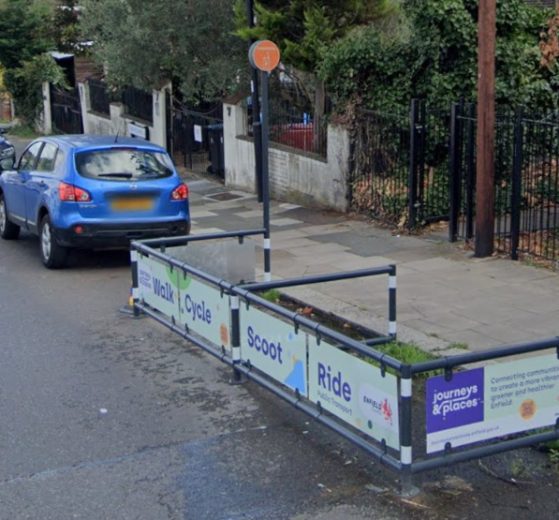 A micro-mobility bay in Wolves Lane (credit Google)