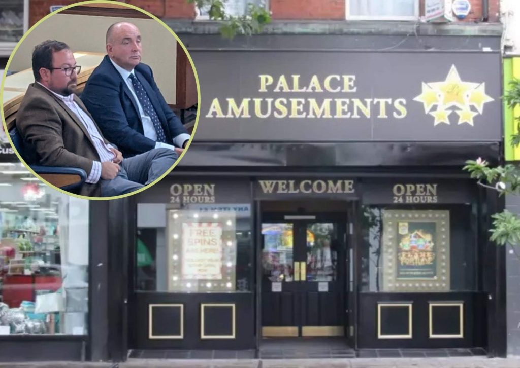 A Palace Amusements venue and (inset) East Kent Leasing Ltd's legal advisor Andrew Woods and director Jeremy Godden (credit Joe Ives/LDRS)