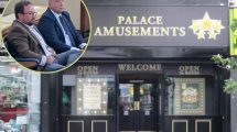 A Palace Amusements venue and (inset) East Kent Leasing Ltd's legal advisor Andrew Woods and director Jeremy Godden (credit Joe Ives/LDRS)