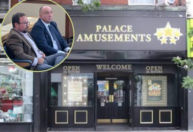 A Palace Amusements venue and (inset) East Kent Leasing Ltd's legal advisor Andrew Woods and director Jeremy Godden (credit Joe Ives/LDRS)
