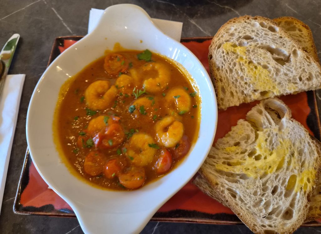 Prawns marinara at Amici