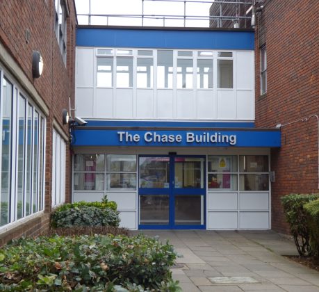 The Chase Building is part of the Chase Farm Hospital NHS complex in Enfield