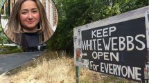 The entrance to Whitewebbs Park and (inset) Enfield North MP Feryal Clark