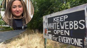 The entrance to Whitewebbs Park and (inset) Enfield North MP Feryal Clark