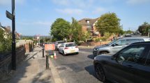 Traffic chaos at Slades Hill in Enfield (credit Desmond Quilty)