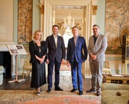From left; trustee Helen Lederer, co-chair Jason Charalambous, co-chair David Cholmondeley, and director Giuseppe Albano