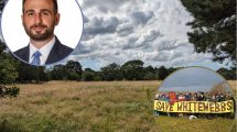 Whitewebbs Park with (inset left) council leader Alessandro Georgiou and (inset right) the campaign to save it