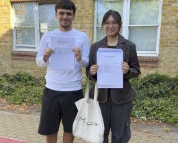 Amy Li and Leonis collecting their results at Lift Aylward School