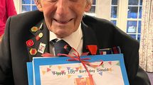 Donald Howkins pictured at his 105th birthday party earlier this year