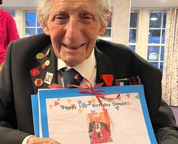 Donald Howkins pictured at his 105th birthday party earlier this year