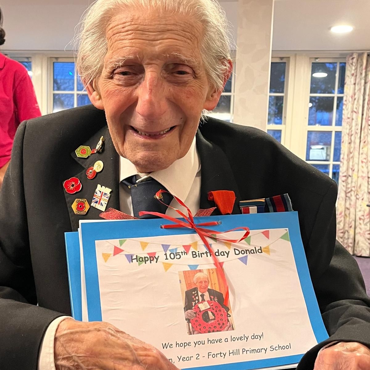 Donald Howkins pictured at his 105th birthday party earlier this year
