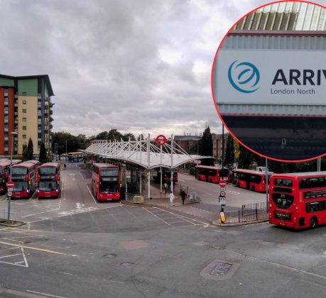 Edmonton Green Bus Station and (inset) Arriva