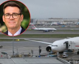 Heathrow Airport and (inset, credit 10 Downing Street) Prime Minister Andy Burnham