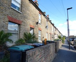 A row of Victorian terrace homes