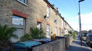 A row of Victorian terrace homes