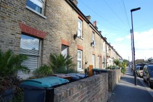 A row of Victorian terrace homes