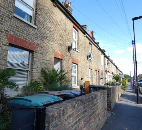 A row of Victorian terrace homes