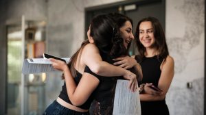 Nour Almaliki and Asya Tasdelen celebrate their results at Aylward Academy