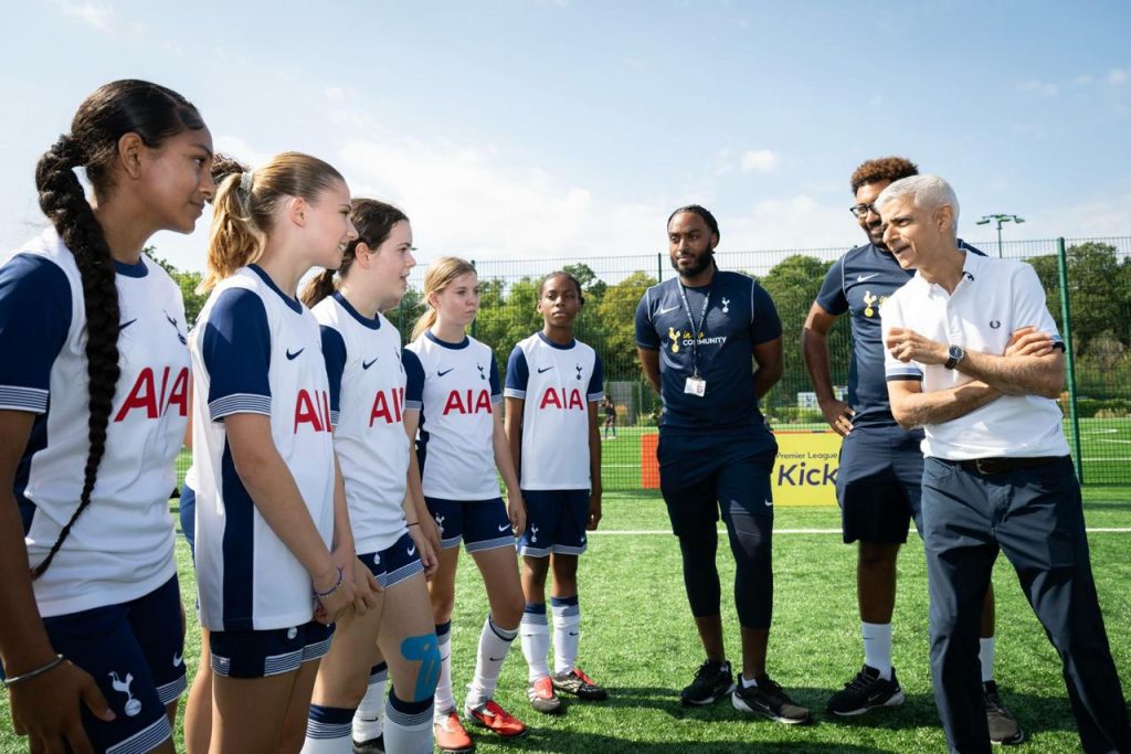 Sadiq Khan at Tottenham Hotspur Training Ground in Enfield (credit GLA)