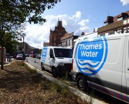 Thames Water vans pictured in Enfield Town on Wednesday (19th)