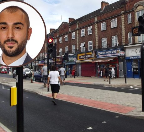 The new Sterling Way crossing and (inset) Labour group leader Ergin Erbil