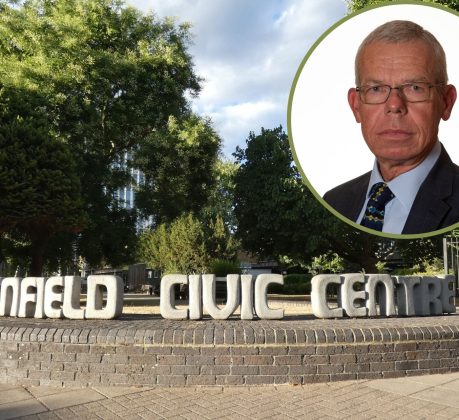 Enfield Civic Centre and (inset) deputy leader Michael Rye (credit Enfield Council)