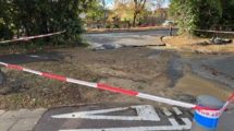 The water leak in Enfield Road (credit Thames Water)