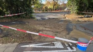 The water leak in Enfield Road (credit Thames Water)