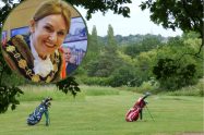 Golf and (inset) Enfield mayor Emma Supple