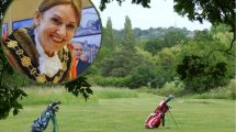 Golf and (inset) Enfield mayor Emma Supple