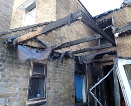 The aftermath of the fire in Holly Road