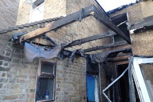 The aftermath of the fire in Holly Road