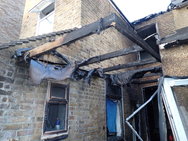The aftermath of the fire in Holly Road