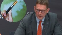 Jonathan Herriman at the London Assembly and (inset) vaping