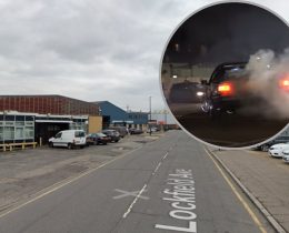 Lockfield Avenue (credit Google) and (inset) a car meet in Enfield