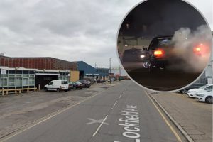 Lockfield Avenue (credit Google) and (inset) a car meet in Enfield