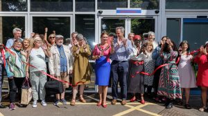 Enfield mayor Emma Supple cuts the ribbon at Park Avenue (credit Enfield Council)