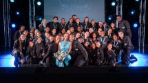 Platinum Performing Arts' end of year show, when founder Nina Lewis-Hart (centre) was presented with flowers (credit Natalie Gee)