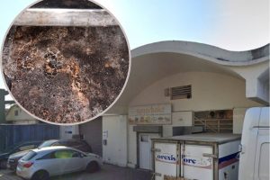 Sugarbake and (inset) a build-up of dirt on the floor (credit Enfield Council)