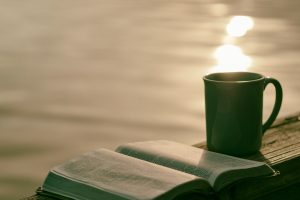 A book and a mug