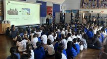 Freezywater Primary School pupils receive recycling tips (credit NLWA)