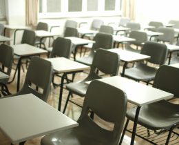 An empty classroom (credit Mche Lee via Unsplash)