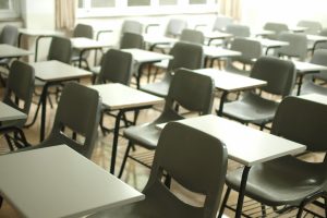 An empty classroom (credit Mche Lee via Unsplash)
