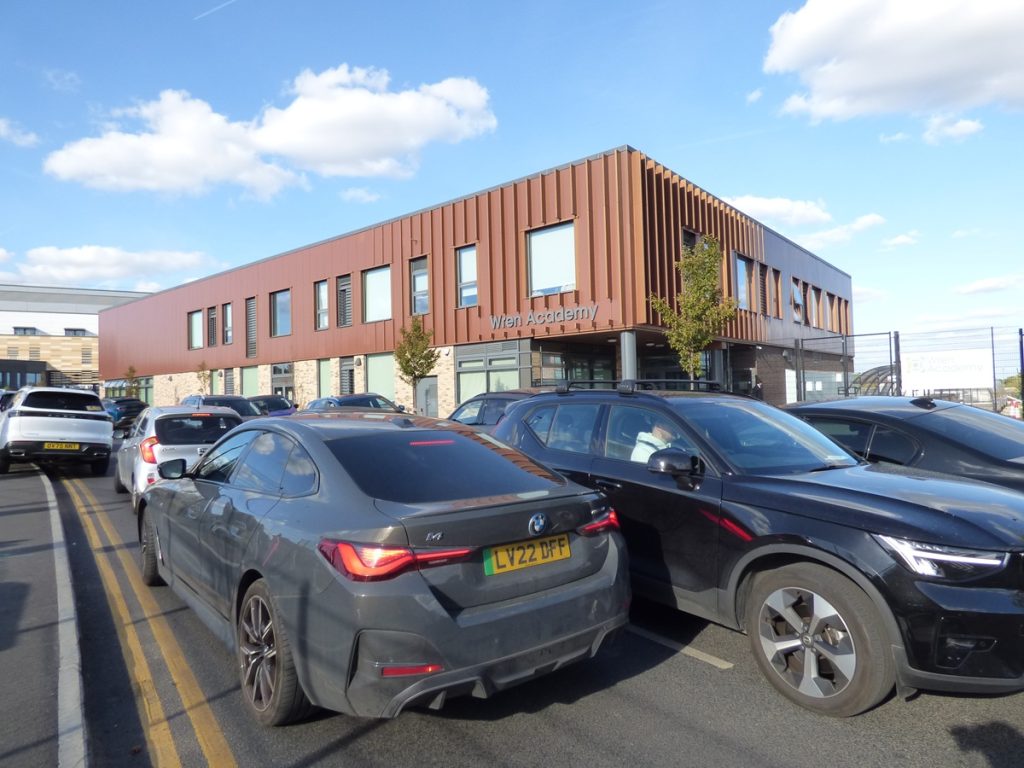Vehicles illegally parked along Hunters Way