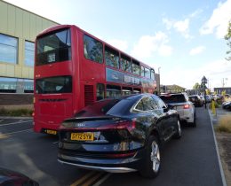 Vehicles illegally parked along Hunters Way