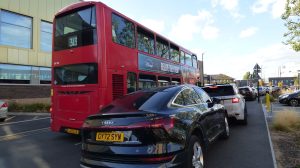 Vehicles illegally parked along Hunters Way