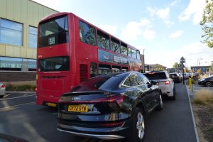 Vehicles illegally parked along Hunters Way
