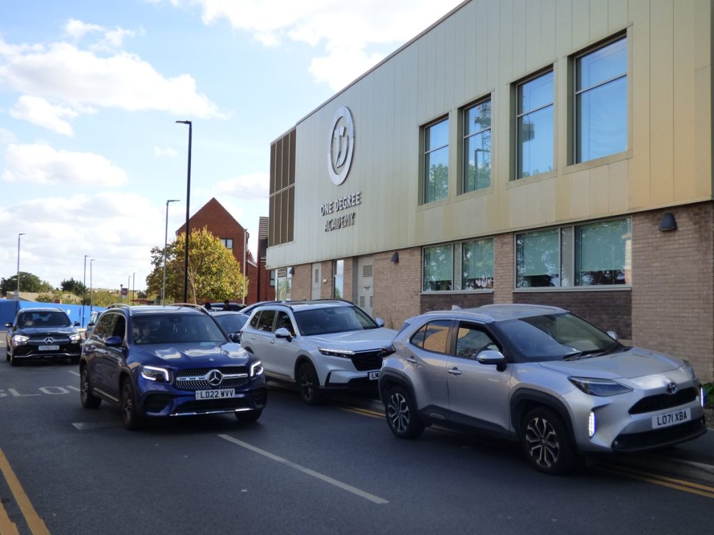 Vehicles illegally parked along Hunters Way