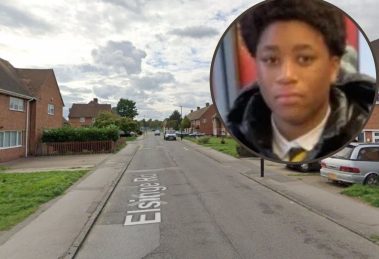 Elsinge Road (credit Google) and (inset) victim Ishmael Sankoh