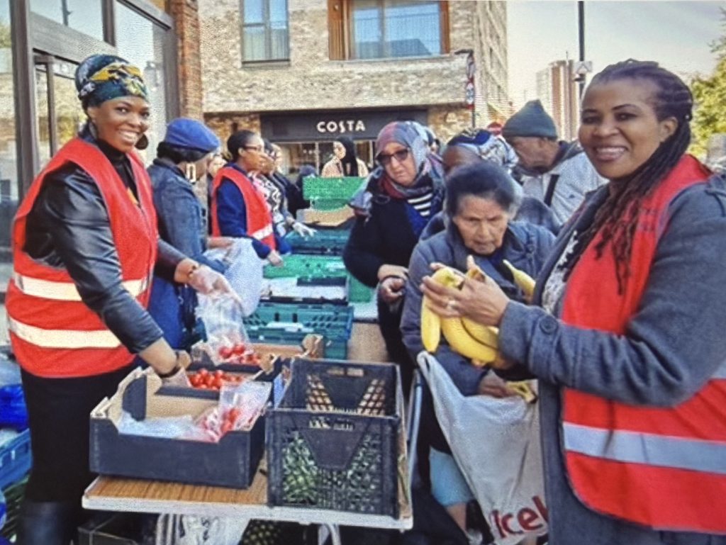 Volunteers with Feed My Sheep Outreach UK in Fore Street, Angel Edmonton